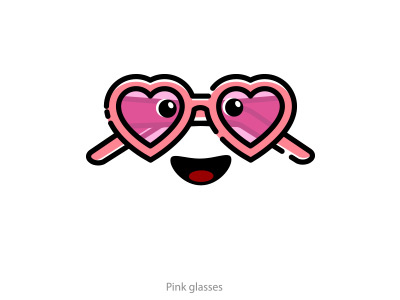 I love dribbble glases heart icon love pink valentine valentines day