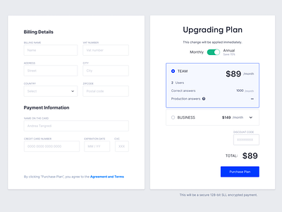 SaaS plan payment checkout payment saas