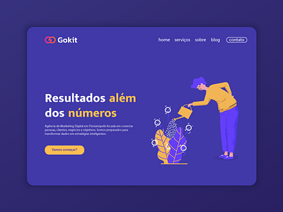 Gokit Website character hair ilustration inbound landing page marketing plants site ui ux water website