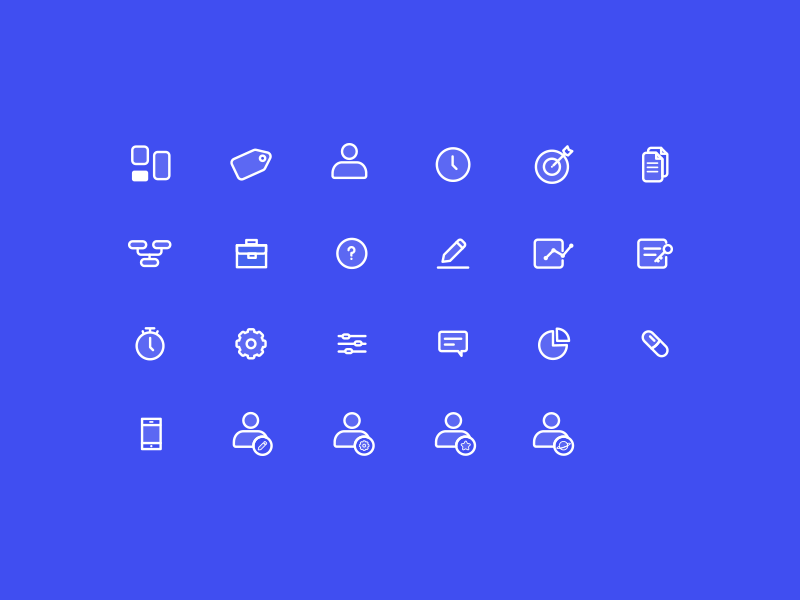 Outline Icons blue chart dashboard drawing icon marketing outline outline illustration target user time
