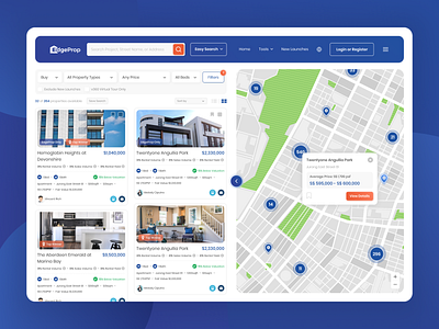 Edgeprop Web Search Result Page apartment app branding condo design filter hdb homepage landing page listing maps property search search bar search result ui uidesign ux uxui