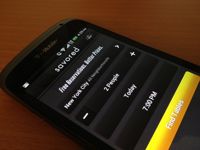 Savored Android App android ui mobile dining savored leather