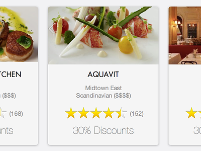New Savored.com cards css food futura responsive restaurant retina rwd stars