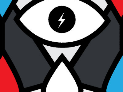 Blood Sweat and Tears red white and blue eye lightning geometric