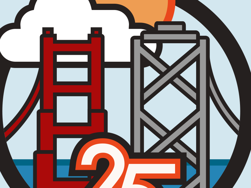 25th Floor san francisco golden gate bridge bay bridge patch badge