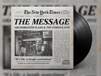 Grandmaster Flash - The Message 70s album brooklyn cover hip hop photoshop retro vinyl