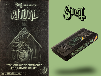 Ghost - Ritual [VHS] 80s album ghost horror movie illustration photoshop retro vhs