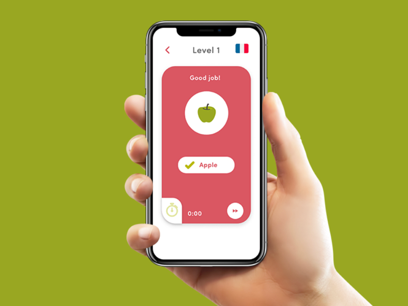 Language learning app interface uidesign usability voice command mobile app ui