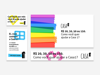 Casa1 LGBT Shelter ads banners charity design fundraising lgbt online rainbow shelter tape