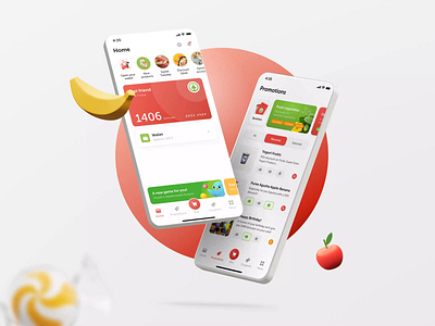 Friend's Club App (SPAR) animation app clean e commerce e commerce app food interface ios market mobile app mobile ui online shop red shop superapp supermarket ui uiux ux