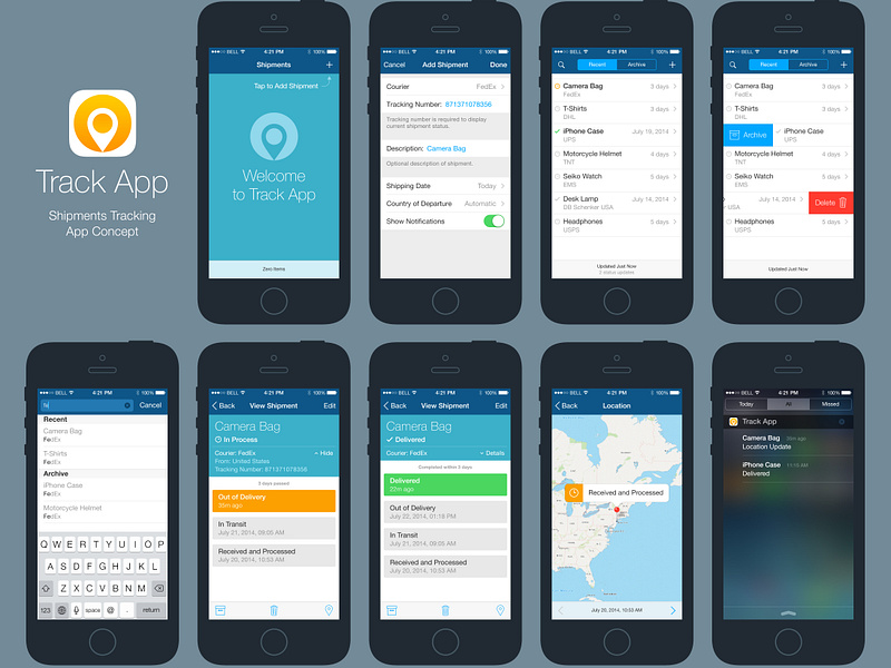 Shipments Tracker App by Roman Shkolny on Dribbble