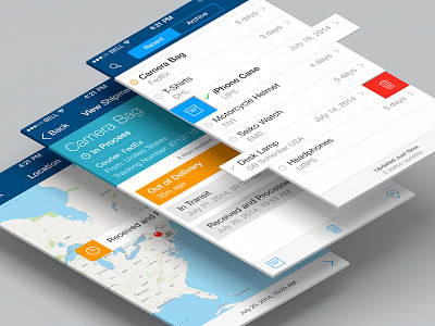 Shipments Tracker App app clean concept delivery flat ios7 iphone shipments tracker ui ux