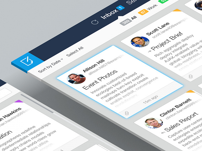 Mail Client UI Concept by Roman Shkolny on Dribbble