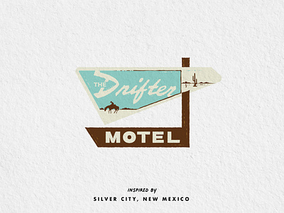 Drifter Motel art badge cowboy digitial graphic graphic design illustration ipad motel newmexico print procreate signs west western