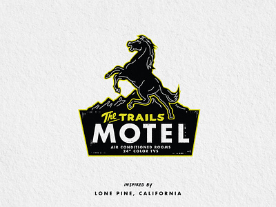 Trails Motel art california design graphic hand drawn horse illustration ipad motel print procreate sign travel west western
