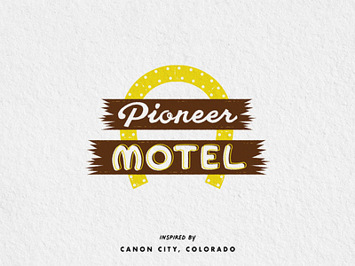 Pioneer Motel art colorado design graphic illustration logo motel pioneer print signs west western