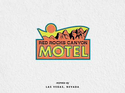 Red Rocks Motel art design digital graphic hand drawn illustration ipad paper print procreate red rocks vegas west western