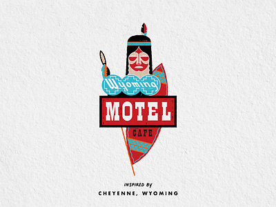Wyoming Motel art design digital graphic hand drawn illustration ipad ipadpro logo motel print procreate signs west western wyoming