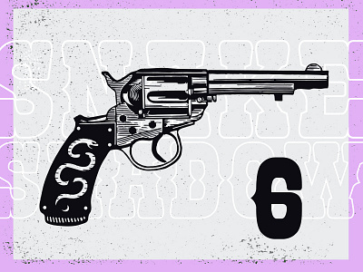 Snakeshadow art cowboy design illustration illustrator pistol texture west western