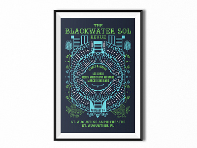 The Blackwater Sol Revue concept illustration music poster print screen print
