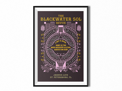 The Blackwater Sol Revue illustration poster print print music screenprint