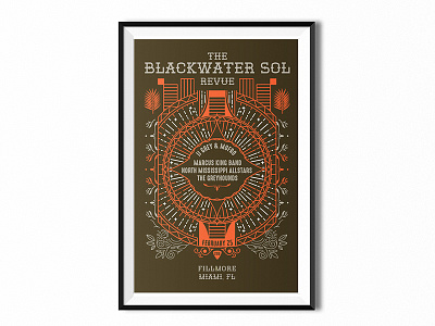 The Blackwater Sol Revue design florida graphic illustration miami music ornate poster print
