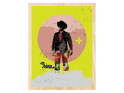 Snakeshadow 6 art colorado cortez cowboy encaustic graphic illustration print west western yellow