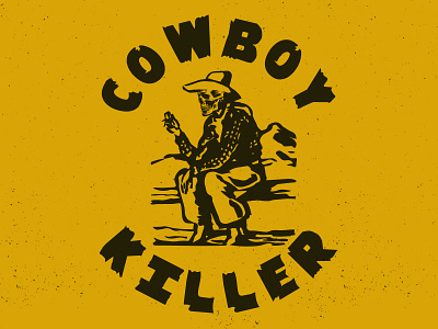 Cowboy Killer badge cowboy graphic icon illustration old west vintage west western yellow