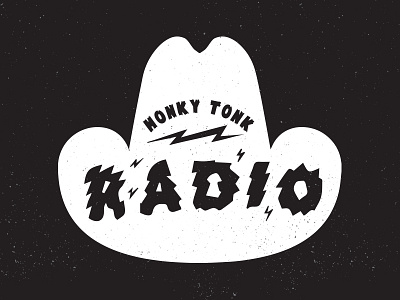 Honky Tonk badge blackandwhite colorado hat icon illustration west wester
