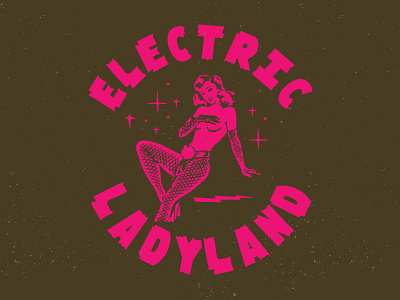Electric Lady Land badge graphic icon illustration pinup western