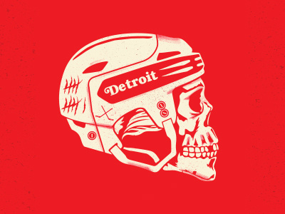 Grind Line art detroit graphic hockey illustration michigan nhl skull