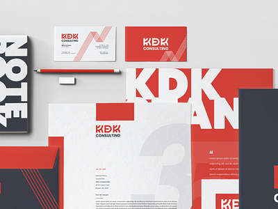 KDK Stationary brand and identity branddesign branddesigner branding clean design identity design logo logotype mockups