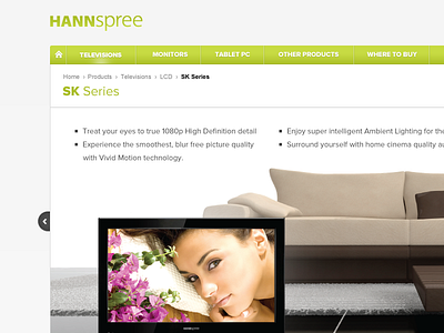 Hanspree landing page product website