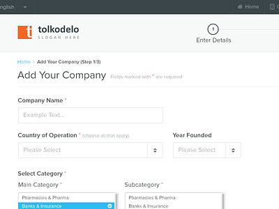 Tolkodelo application form steps ui ux