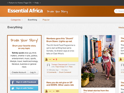 Essential Africa app drum pinterest portal service ui ux vote