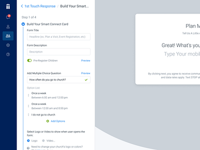 Build Your Smart Connect Card bootstrap builder form react steps wizard wysywig