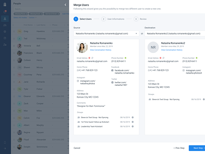 Merge Profiles (Wizard) bootstrap merge modal profiles ui user ux webapp wizard