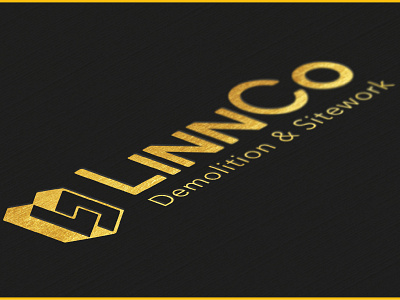 LinnCo Demolition Logo + Branding branding construction logo demolition gold foil logo modern design typogaphy
