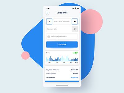 Financial calculator calculate calculator design finance fintech flat ui ux