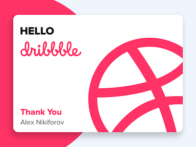 Hello Dribbble! card design first shot