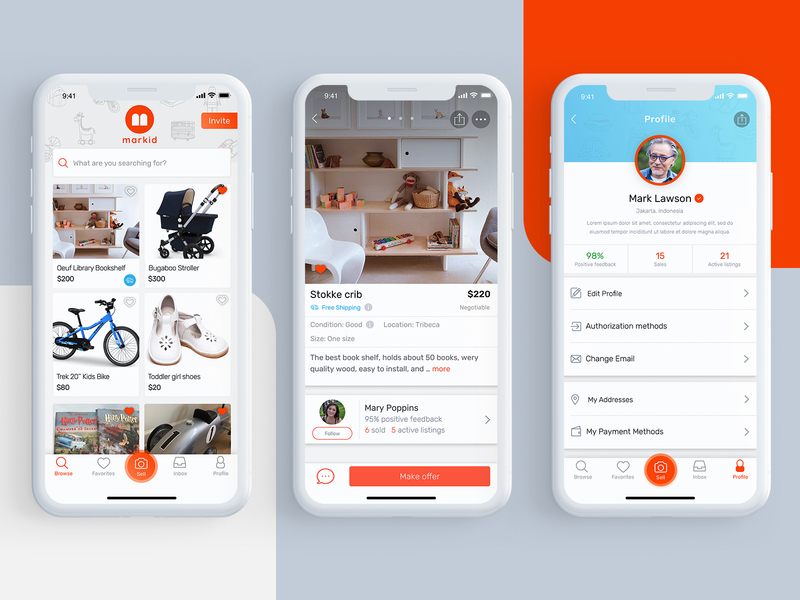 Markid apiko design ecommerce minimal mobile profile ui ui ux ux