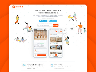 Markid Landing page apiko app design flat minimal ui ux