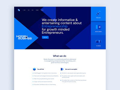 Modrn Businss — Website blue brand brand design brand identity branding design identity illustration minimalism ui ux vector website