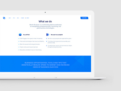 Modrn Businss — Website blue brand brand design brand identity branding design identity interface design mbrt ui ux website