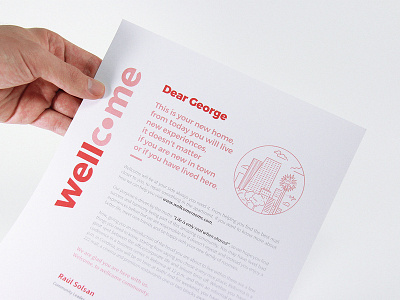 Wellcome — Welcome Letter brand brand design brand identity branding branding concept coliving corporate identity creative studio design mbrt minimalism onboarding paper print print design stationery visual identity wellcome