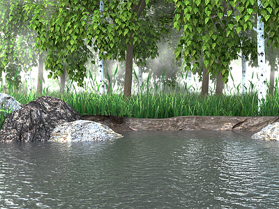 The Swamp 3d environment modeling render swamp terrain trees water