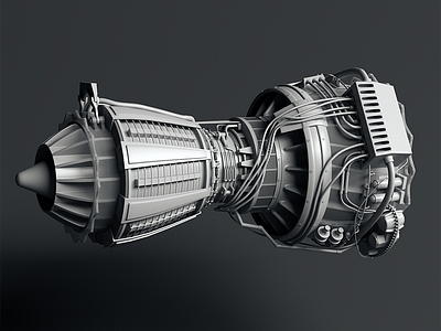 Jet Engine 3d highpoly jetengine model modeling