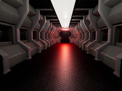 Corridor 3d 3dsmax engine game level lowpoly modeling scene unreal