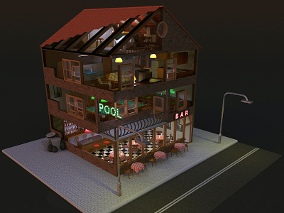 The Pool House 3d 3dmodel 3dsmax design highpoly model modeling render vray