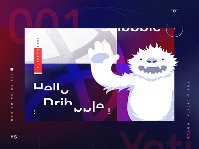 Hello Dribbble! debut design grid hello hi illustration ohhimark yeooow yeti